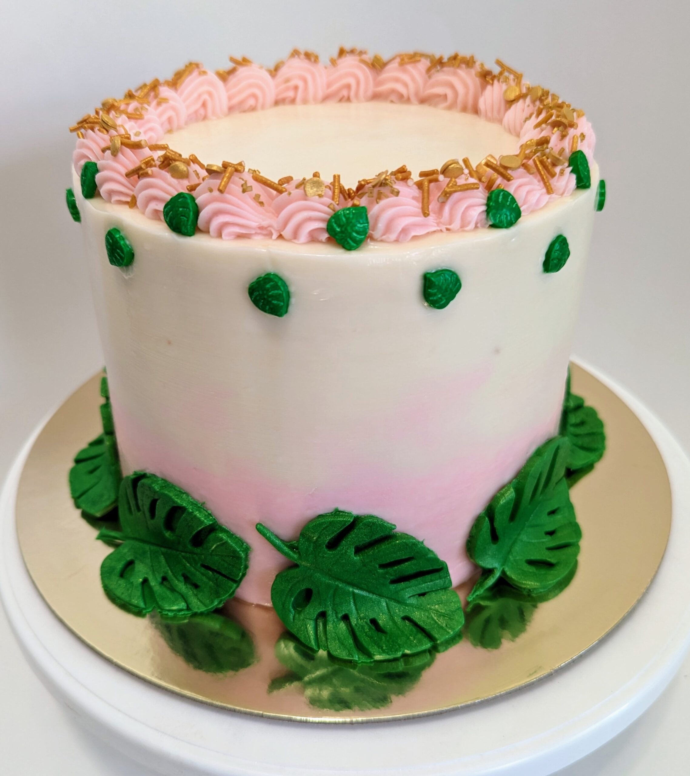 Gradient Cake with Leaves